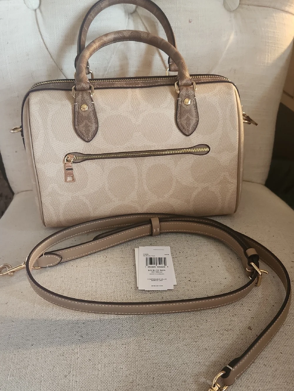 Coach Tan And Sand Rowan Satchel - Picture 2 of 4